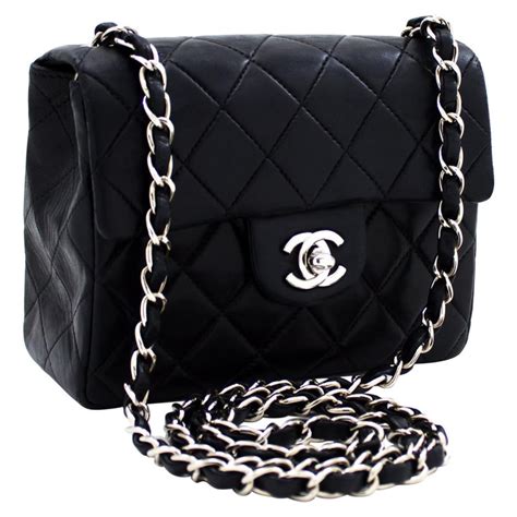 chanel shoulder bag with chain|black Chanel bag silver chain.